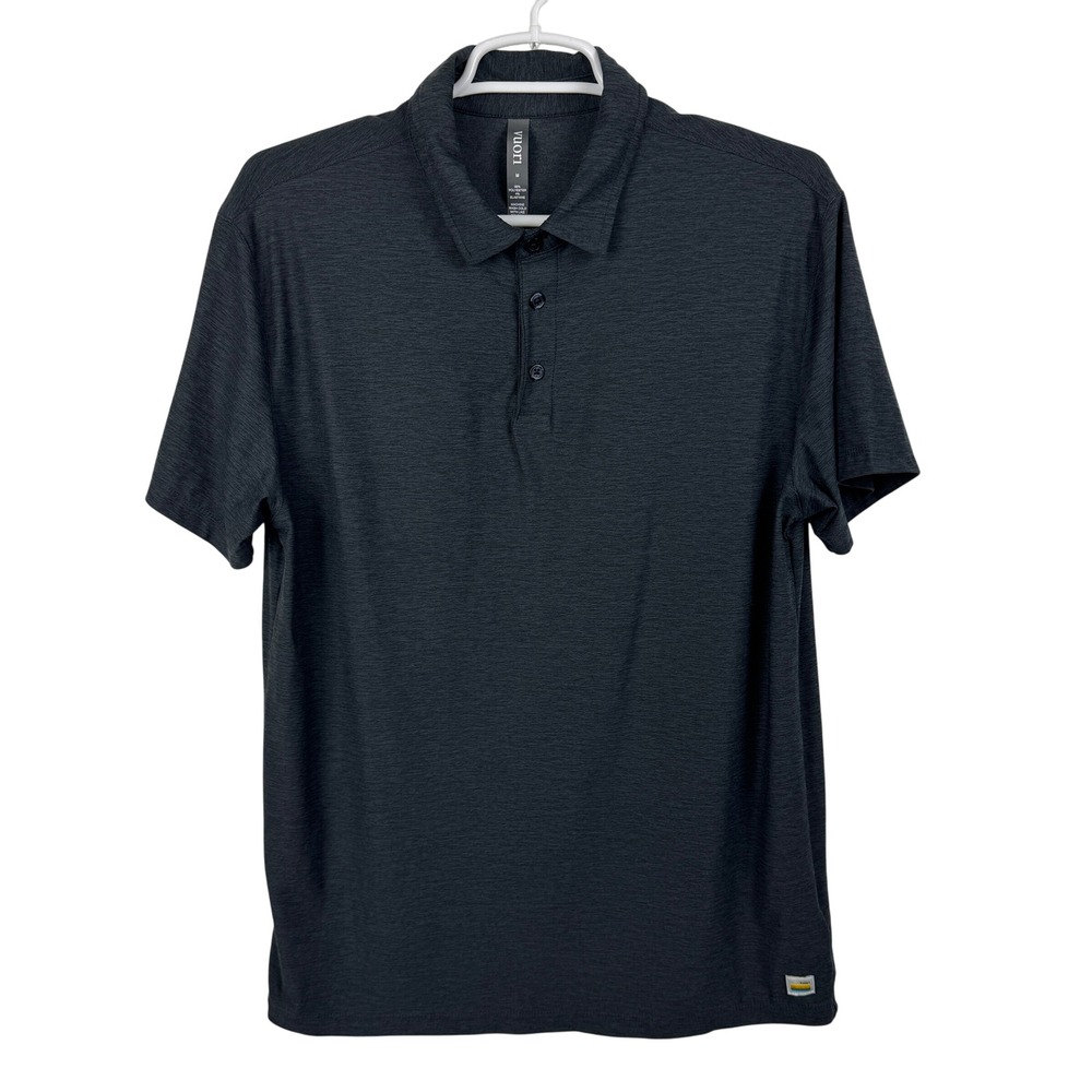 Vuori Mens Polo Shirt Strato Tech‎ M Gray Short Sleeve Athletic Training Golf